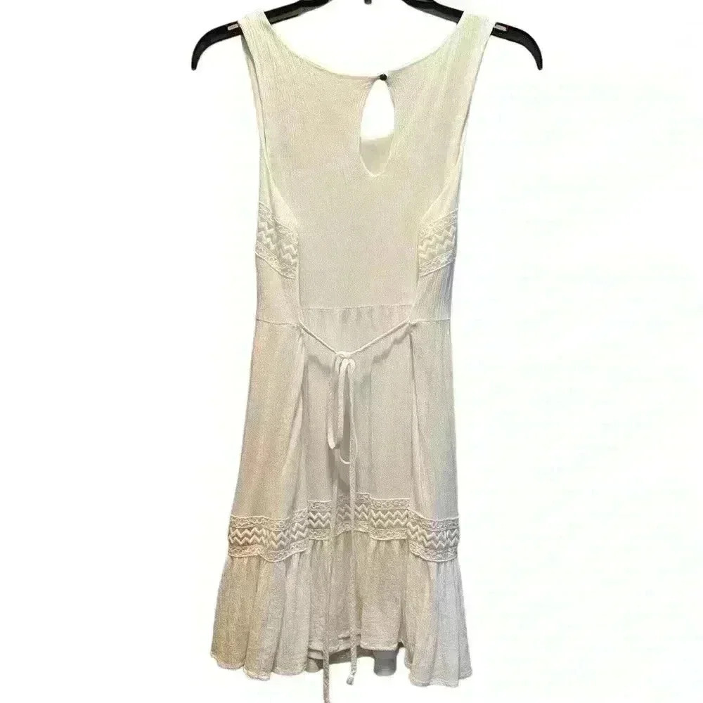 Maurices Sleeveless Ivory Dress with Lace Detail - Picture 2 of 8